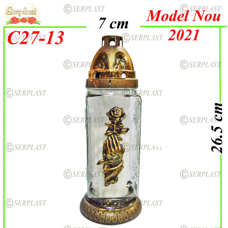 C27-13, Candelă cu trandafir 7 lei - Candela - Serplast