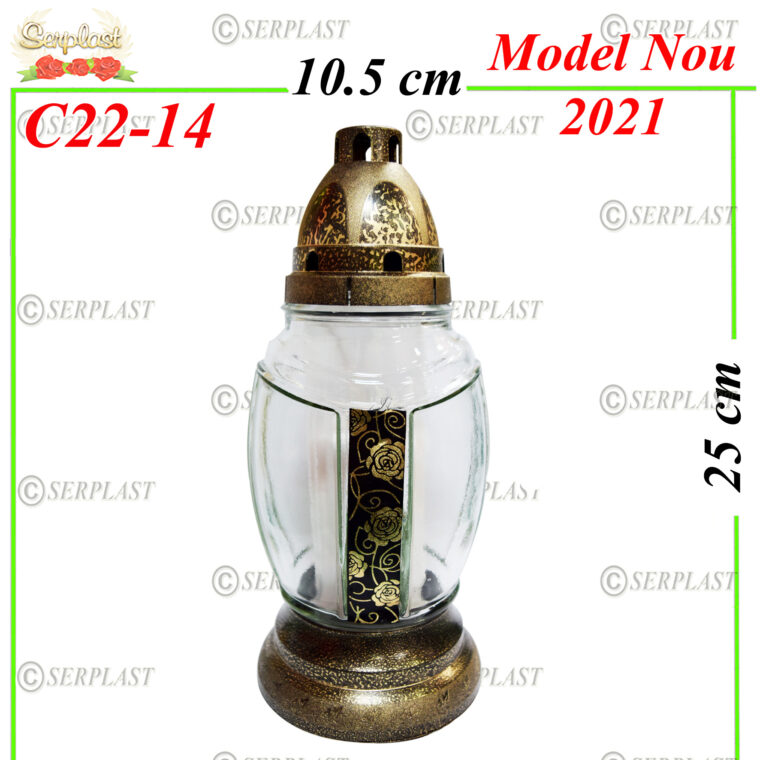 C22-14, Candelă cu trandafir 5.5 lei - Candela - Serplast