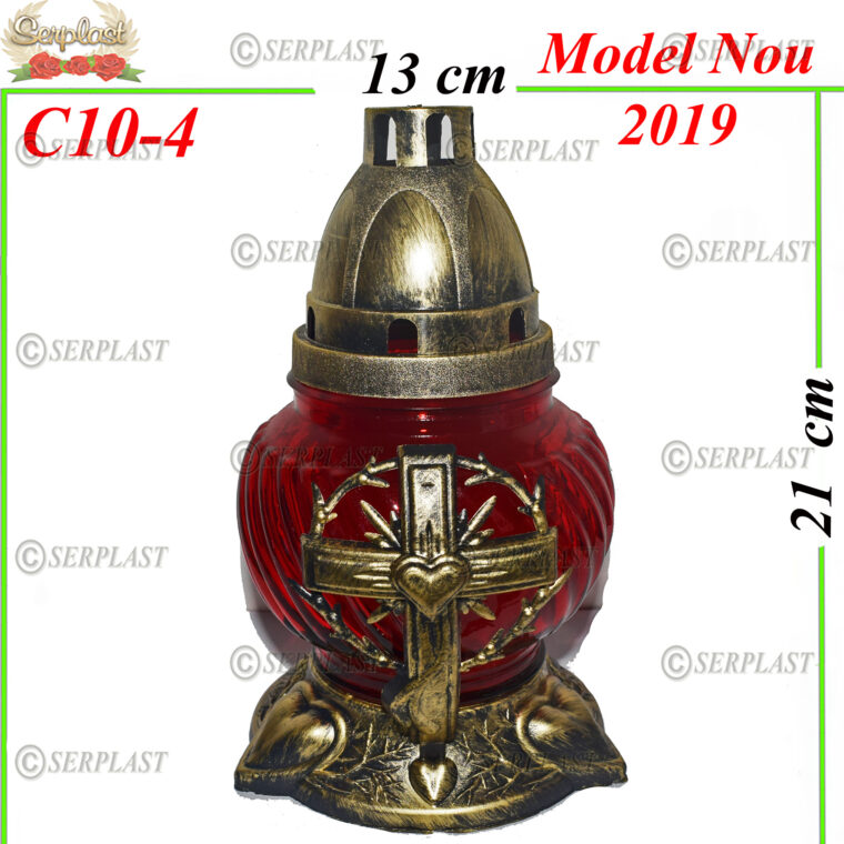 C10-4, Candelă cu cruce si inima 5 lei - Candela - Serplast