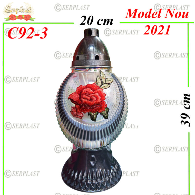C92-3, Felinar cu trandafir 30 lei- Candele - Serplast