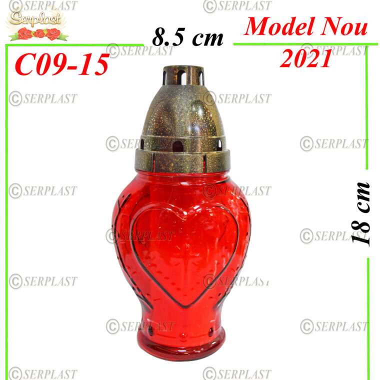 C09-15, Candelă mică cu inimă 3.5 lei - Candela - Serplast