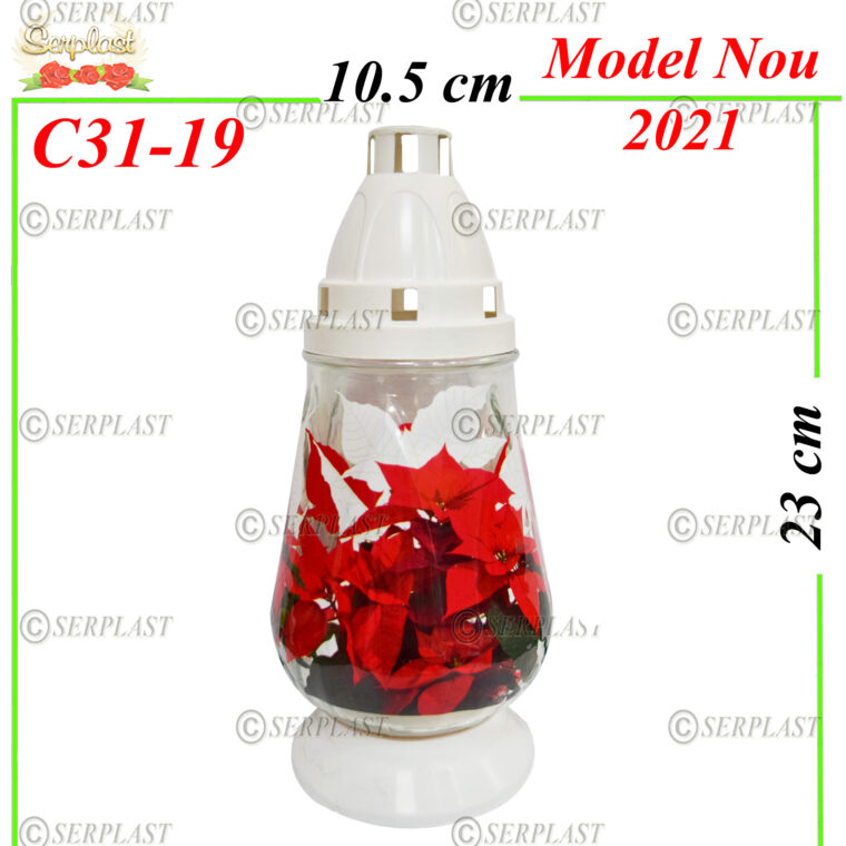 C31-19, Candelă cu flori 8.5 lei - Candele - Serplast