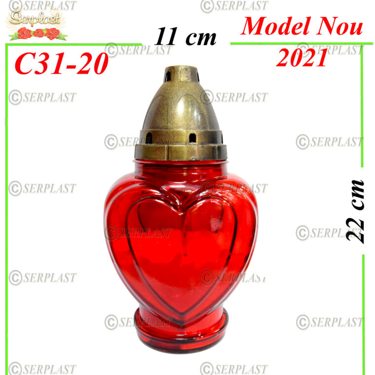 C31-20, Candelă cu inimă 6.5 lei - Candele - Serplast