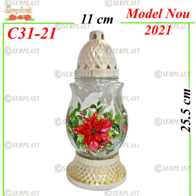C31-21, Candelă cu flori 9.8 lei - Serplast - Candele