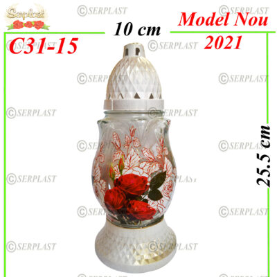 C31-15, Candelă cu Flori 9.8 lei - Candela - Serplast