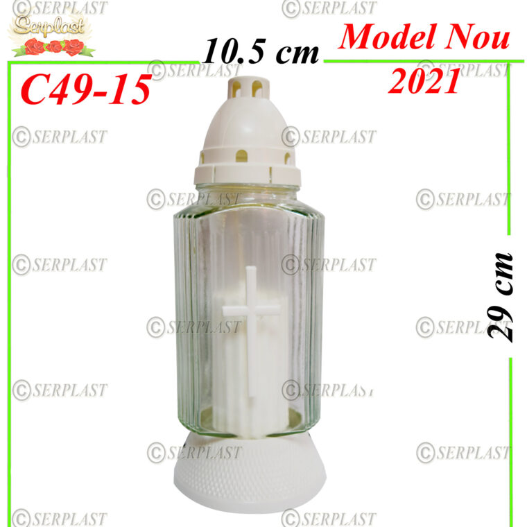 C49-15, Candelă cu Cruce 8.5 lei - Candele - Serplast