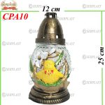 Candelă de paşti cu puişor si flori 6.5 lei (8buc) CPA10 -w