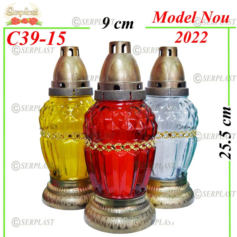 C39-15, Candelă cu mărgele 9.5 lei - Candele - Serplast