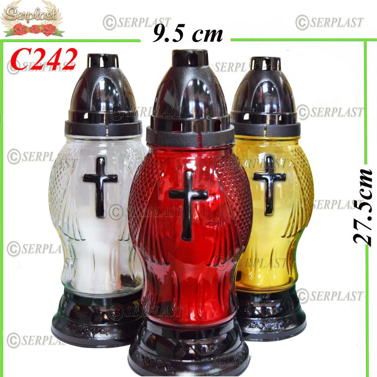 Candelă cu cruce 12.5 Lei (set de 8 buc) 27.5 cm C242
