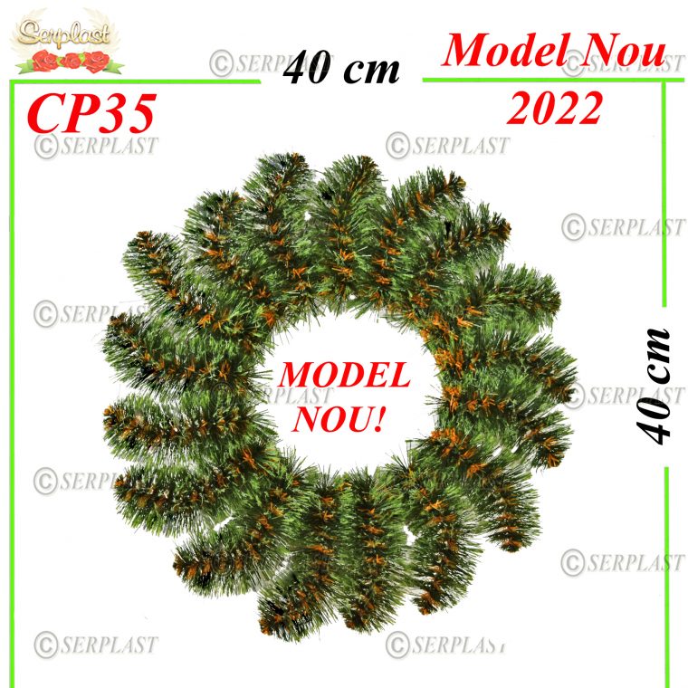 Coroană Funerară artificială din Pin spirală Ø40 cu 17 crengi cu pin de 6cm-Coroane din Pin Artificial-Serplast-producator