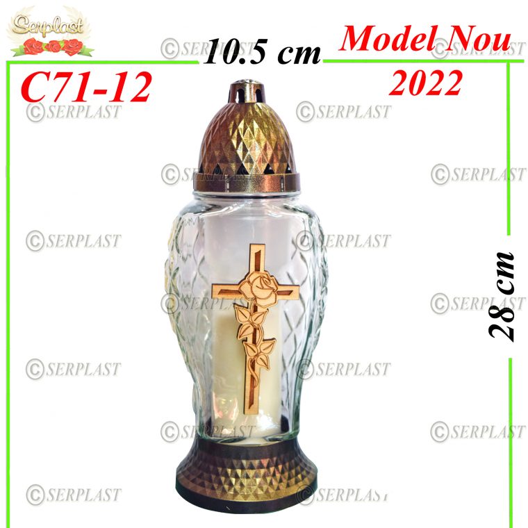 C71-12-Candela cu cruce si trandafir-6.set-10.5lei-Candela-Serplast