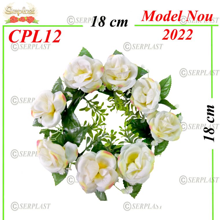 CPL12-Coroană plastic cu trandafir-18lei-Coroane Traditionale-Serplast