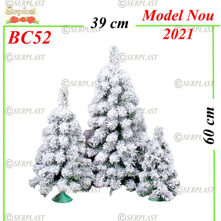 Brad Artificial Lidi simplu cu Zapada - 60 cm- BC52-Brad Artificial de Craciun-Serplast
