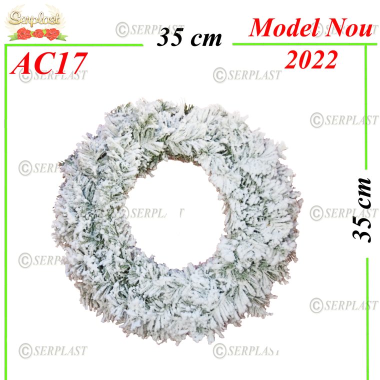 Coroana din Brad Artificial si Zapada - 35cm - AC17-Articole de Craciun-Serplast