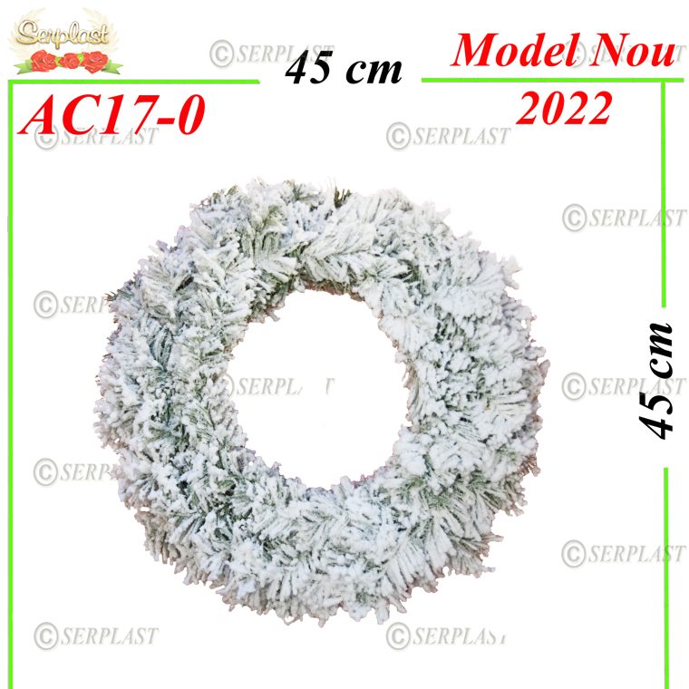 Coroană din Brad Artificial și Zăpadă Ø45cm, AC17-0-Articole de Craciun-Serplast
