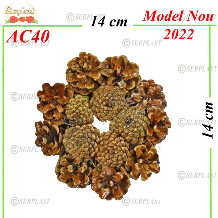 Decor Advent din con natural- 14cm-AC40-.Articole de Crăciun-Serplast
