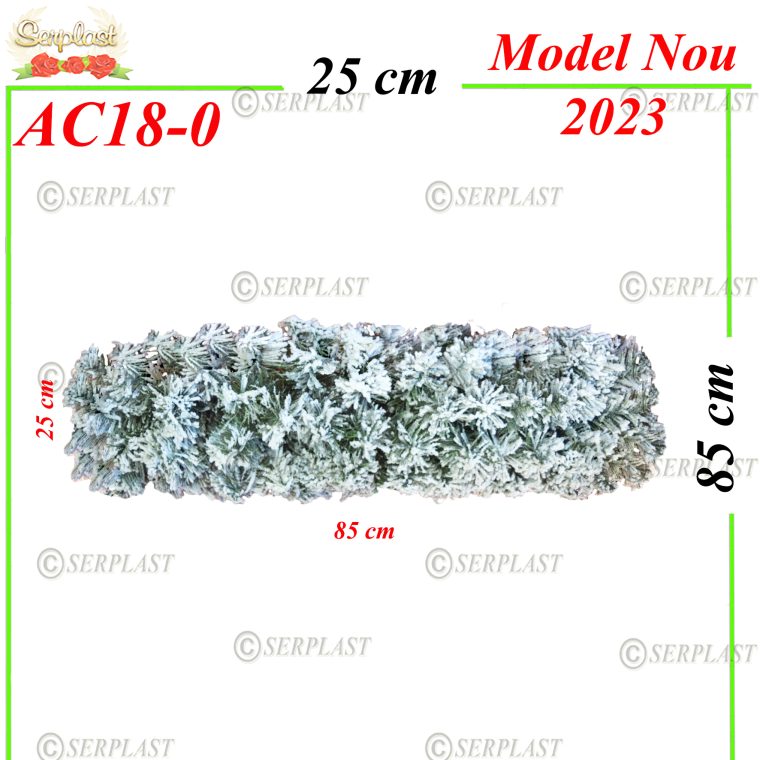 Ghirlanda din Brad Artificial cu Zapada - 85cm - AC18-0-Articole de Craciun-Serplast