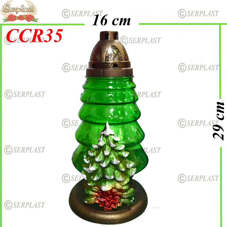 Candelă de Crăciun cu brad 12.5 Lei (set de 5 buc) 29cm, CCR35 -w