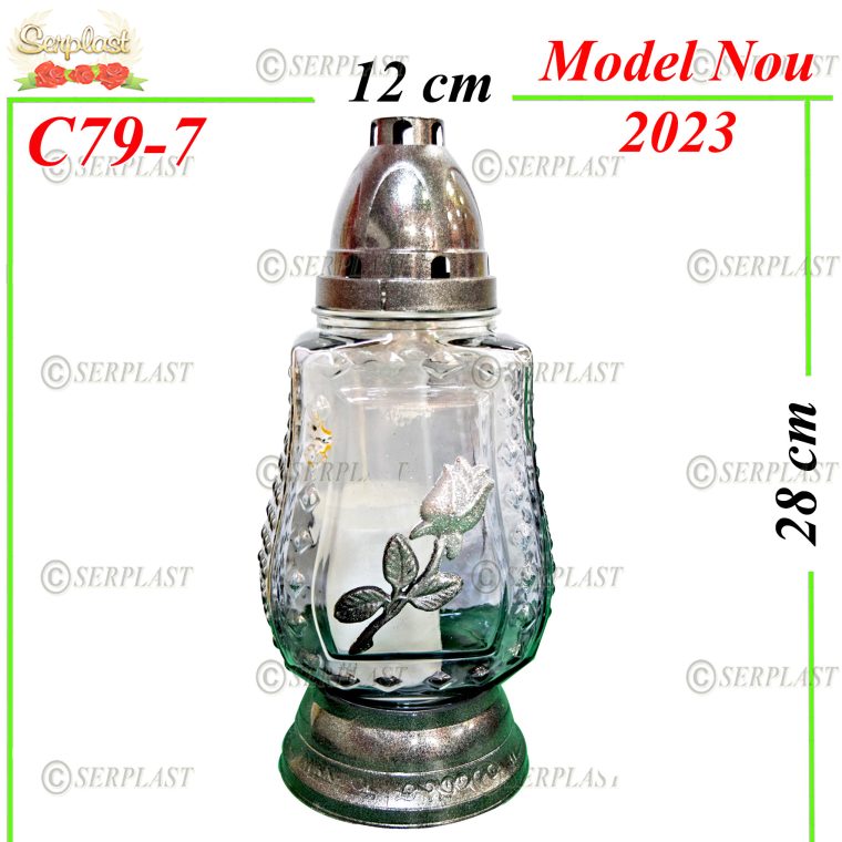 C79-7-Candela cu trandafir - 6 buc.set- 12.9 lei-Candela-Serplast