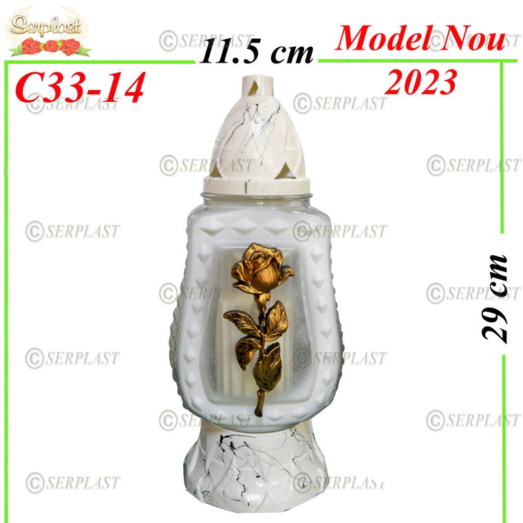 C33-14-Candela cu trandafir-8buc.set-12.5lei-Candelă-Serplast