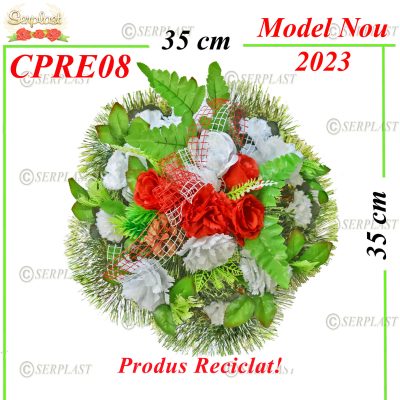 Pin rotund plin împletit pe cadru plastic Ø35 cu pin de 10cm împodobit extra (set de 5 buc) Eco Reciclat-Pin Împodobit Extra-Serplast