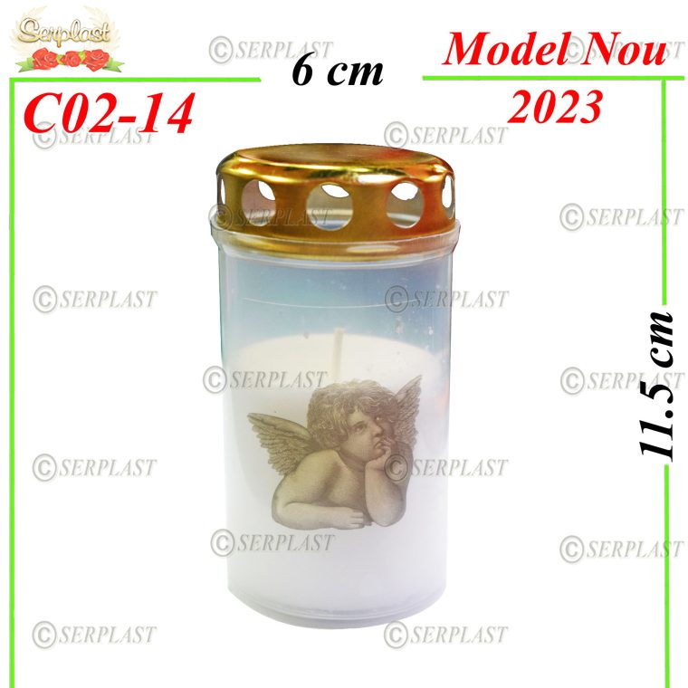 C02-14-Candela din plastic cu îngeraș-20buc.set-Candelă-Serplast