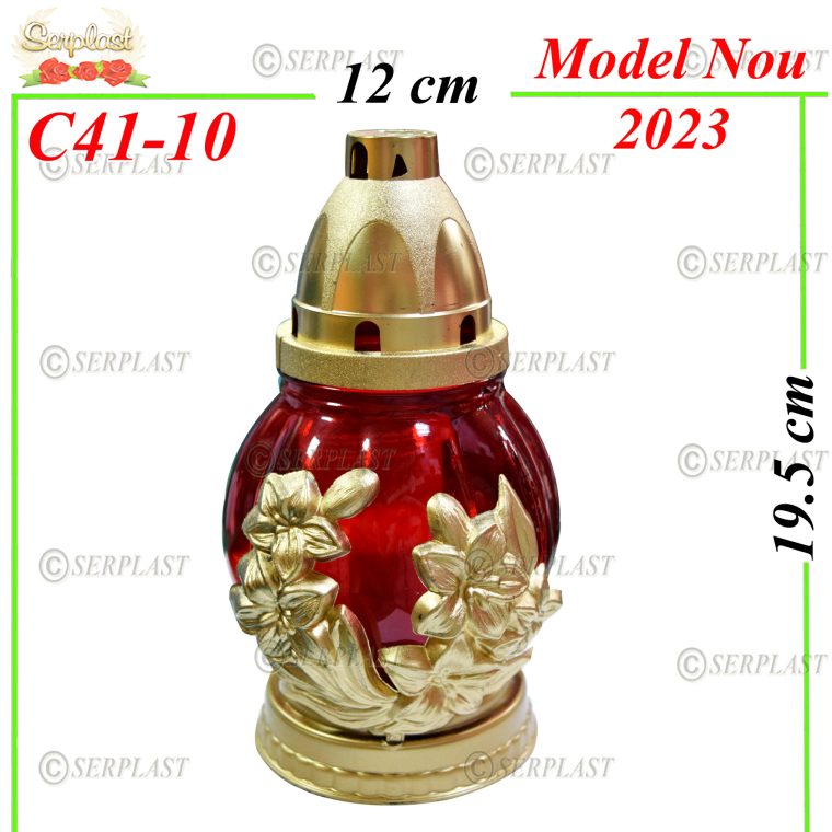 C41-10-Candelă cu Flori-9buc.set-Candelă-Serplast
