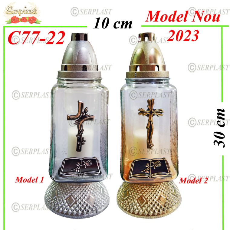 C77-22-Candelă cu Cruce- 6buc.set-Candelă-Serplast