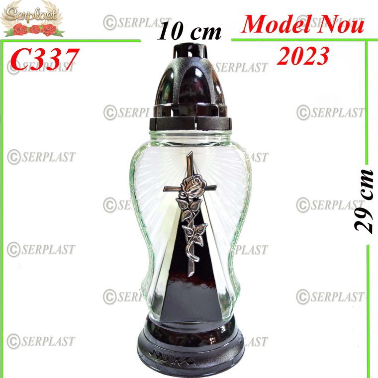 Candelă cu Cruce si Trandafir 17 lei (set de 8 buc) 29cm C337