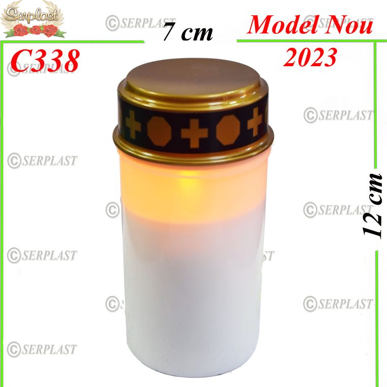 Candelă din plastic cu led 17 lei, 12cm C338