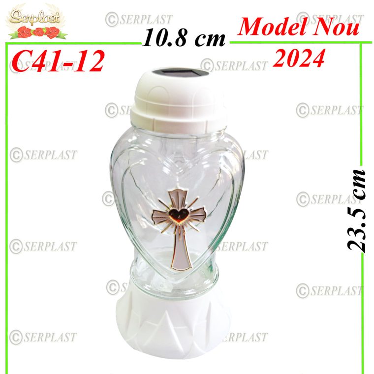 C41-12-Candela Solara cu Inima si cruce-4buc.set-andelă-Serplast