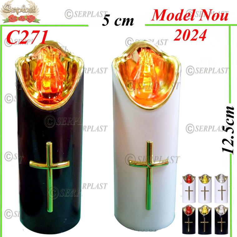 Candela Cu led si cruce 13.5 lei, 12.5cm , C271