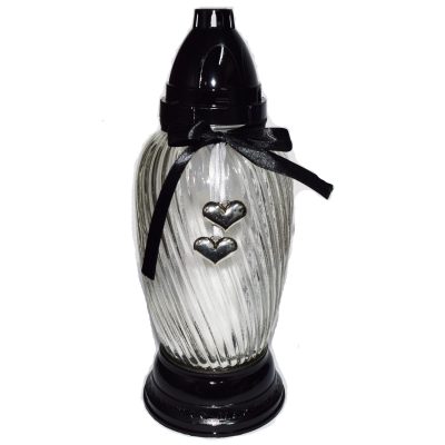 Candelă cu inimă și banda negru 18.8 lei (set de 7 buc), 30cm, C362-1