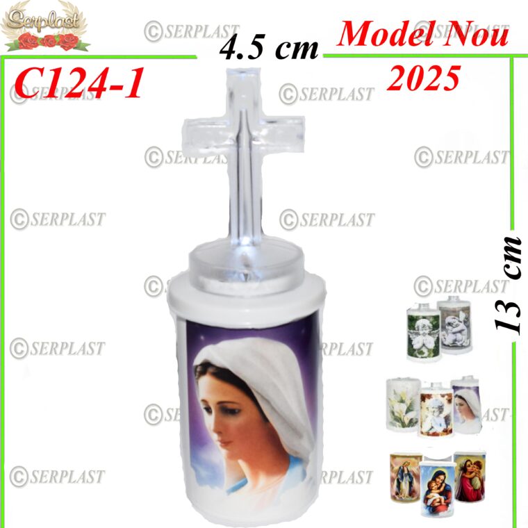 Candela cu cruce Led, 8 lei , 13cm, C124-1 -w