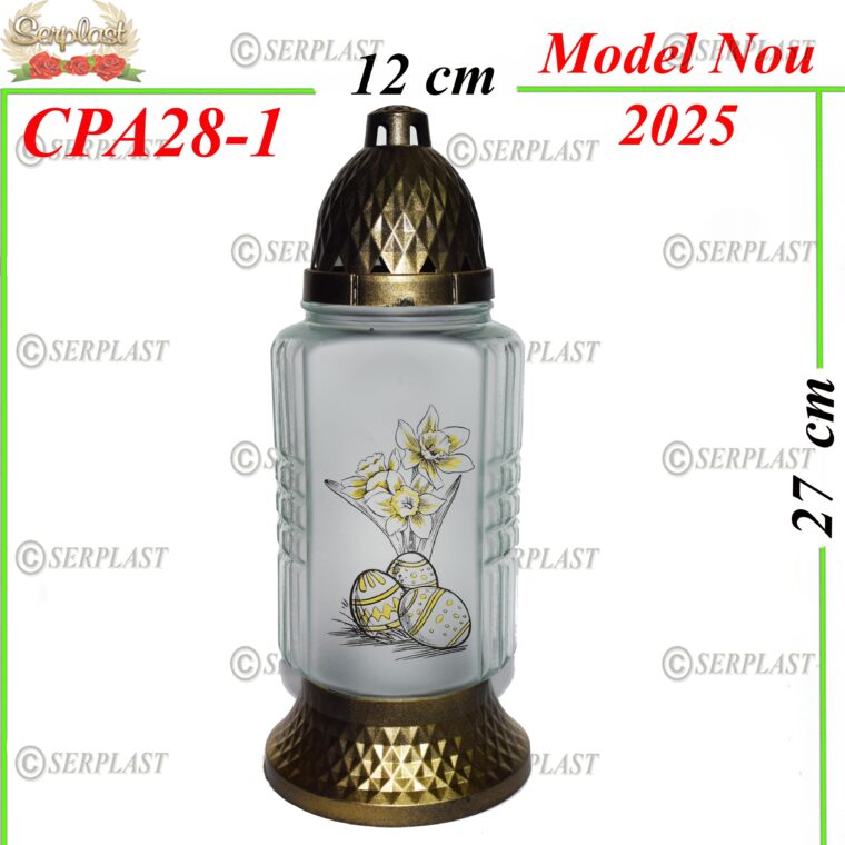 Candela cu ou si flori, 12.5 lei , 6buc, 27cm, CPA28-1 -w