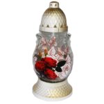 Candela cu trandafir, 12.5 lei , 6buc, 25cm, C239-1