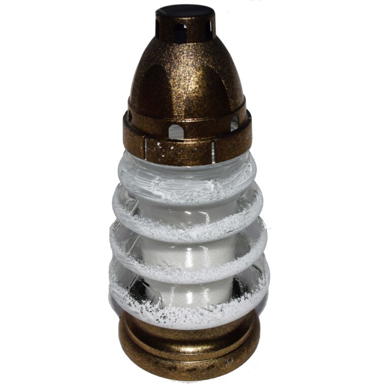 Candelă de crăciun Tip Brad zapezit alb, 6 lei (set de 12 buc), 19cm, CCR06-1