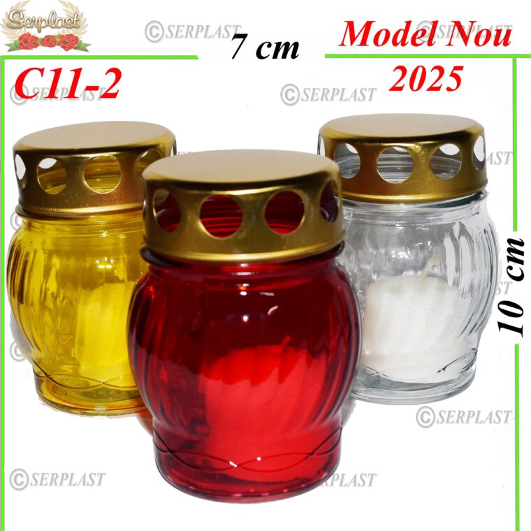 Candela din sticla mixt capac plat, 2.7 lei , 10buc, 10cm, C11-2 -w
