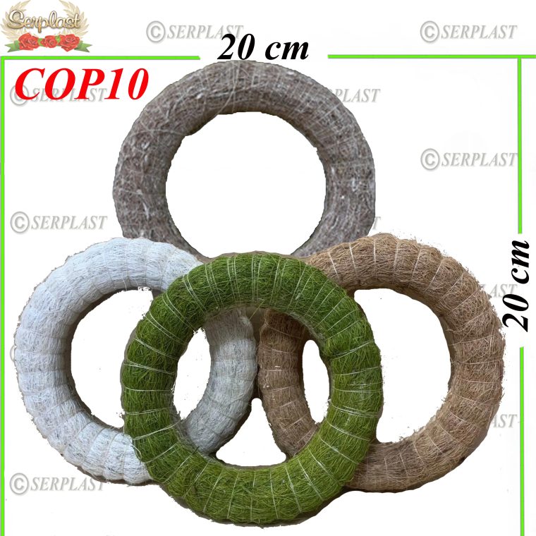 Coroane din Paie Ø20 cu iarba naturala verde, maro, alb, brumat(gri), COP10 -w