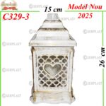 Felinar cu inima, 16.5 lei , 6buc, 26cm, C329-1 -w