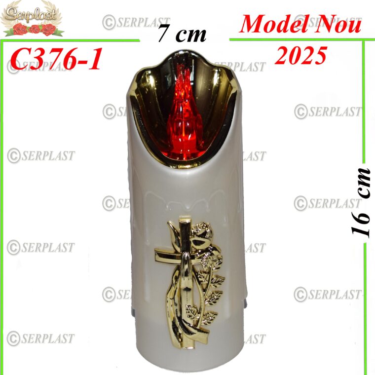Candela cu cruce Led, 21.5 lei , 16cm, C376-1 -w