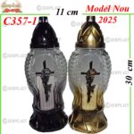 Candela cu cruce si trandafir, 18.5 lei , 8buc, 30cm, C357-1 -w