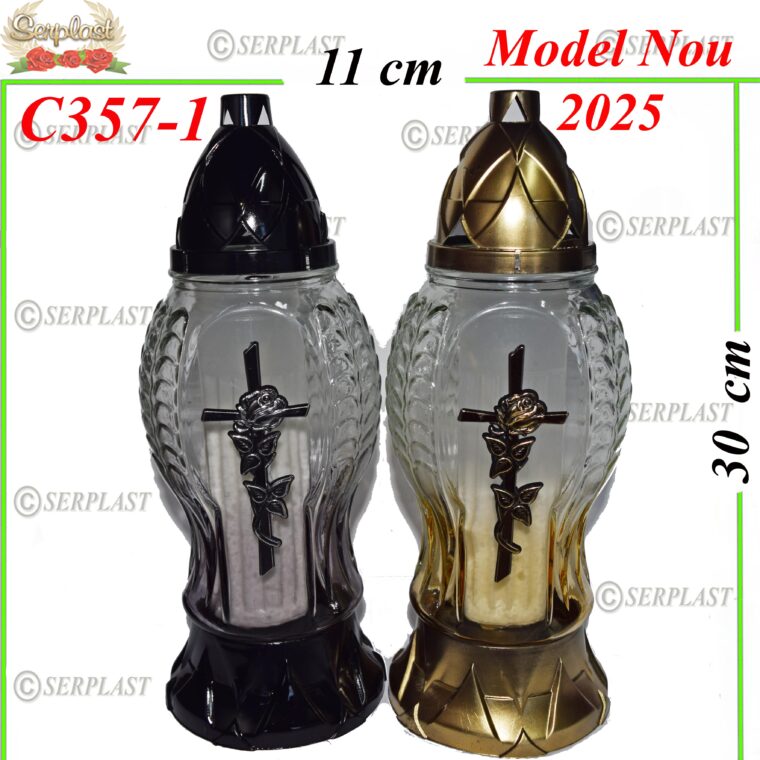 Candela cu cruce si trandafir, 18.5 lei , 8buc, 30cm, C357-1 -w