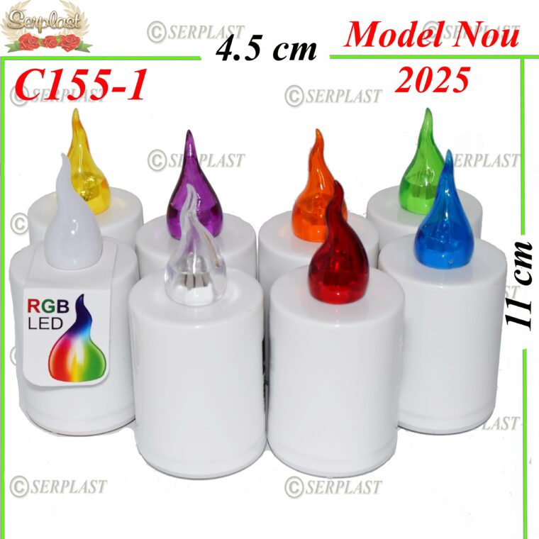 Candela cu flacara Led, 9 lei , 24buc, 11cm, C155-1 -w
