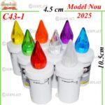 Candela cu flacara Led culori mixte, 5 lei , 24buc, 16cm, C43-1 -w