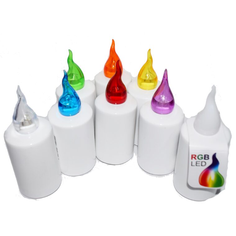 Candela cu flacara Led mixt color, 7.8 lei , 24buc, 11cm, C122-1