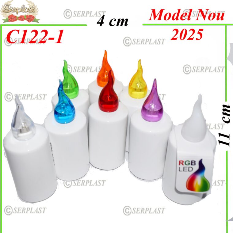 Candela cu flacara Led mixt color, 7.8 lei , 24buc, 11cm, C122-1 -w