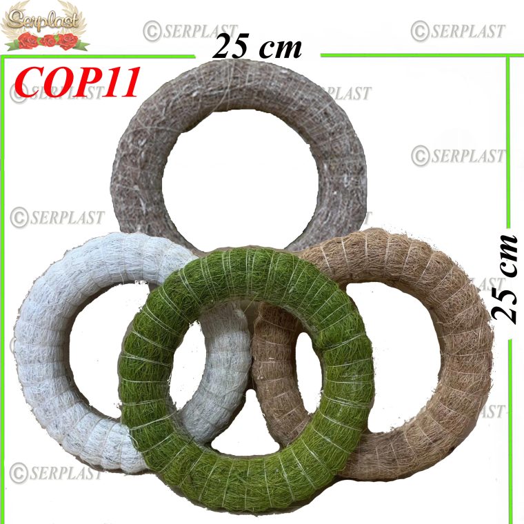 Coroane din Paie Ø25 cu iarba naturala verde, maro, alb, brumat(gri), COP11 -w