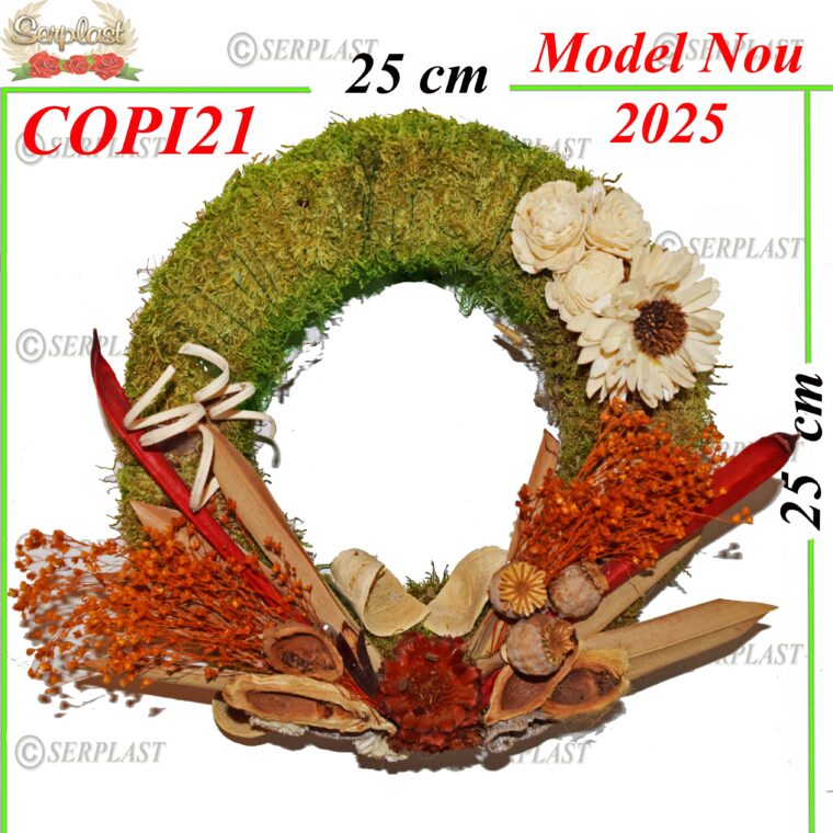 Coroane din Paie cu muşchi împodobit Ø25, COPI21 -w