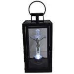 Laterna cu cruce si Isus Led , 38 lei , 25cm, C408-3